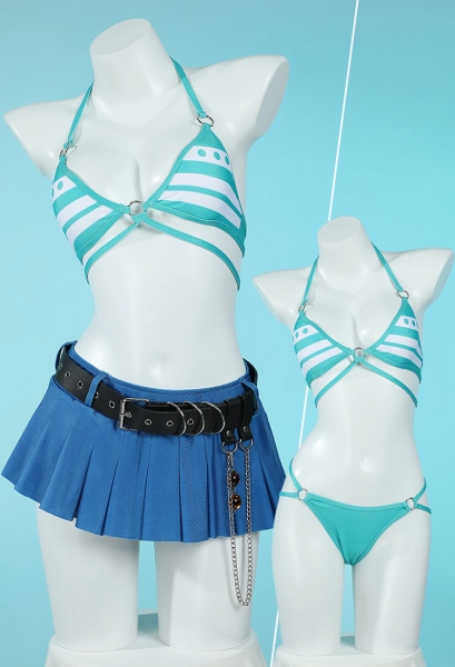 OP Nami Derivative Swimsuit Sexy Bikini Set Top and Bottoms Two-Piece Bathing Suit with Skirt and Belt