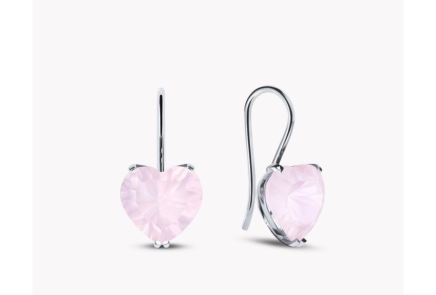  Gold earrings Quartz pink 