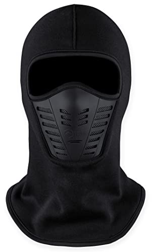 Balaclava Ski Mask - Cold Weather Full Face Mask with Breathable Air Vents - Ski Mask for Men & Women for Winter Sports Black - Black