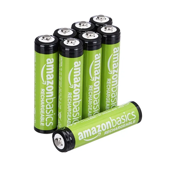 Amazon Basics AAA Rechargeable Batteries, Pre-charged - Pack of 8 (Appearance may vary)