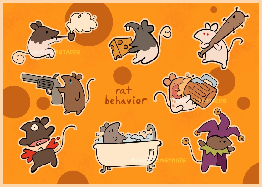 rat behavior sticker sheet