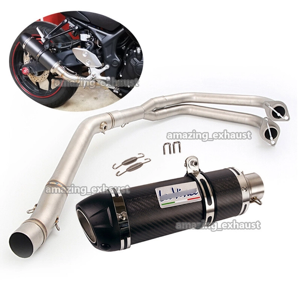 For Yamaha MT03 MT25 YZF R3 Full Exhaust System Escape Front Pipe Carbon Muffler