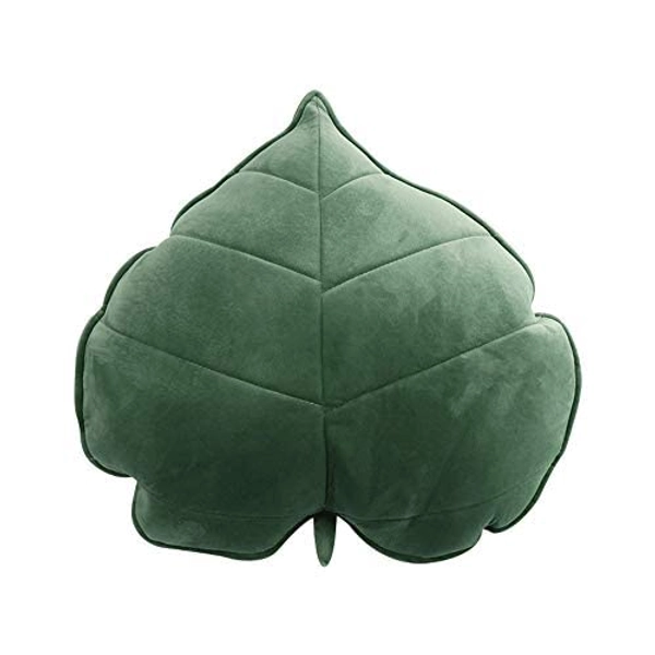 Nicole Knupfer Blatt Plüsch Kissen Pflanze Dekokissen weichem Spielwaren 3D Plüschtier Geburstagsgeschenke Zierkissen (Grün,50CM)