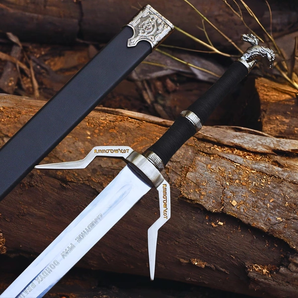 Handmade Carbon Steel The Witcher Sword, Sword of Geralt of Rivia, Feline sword, Griffin sword