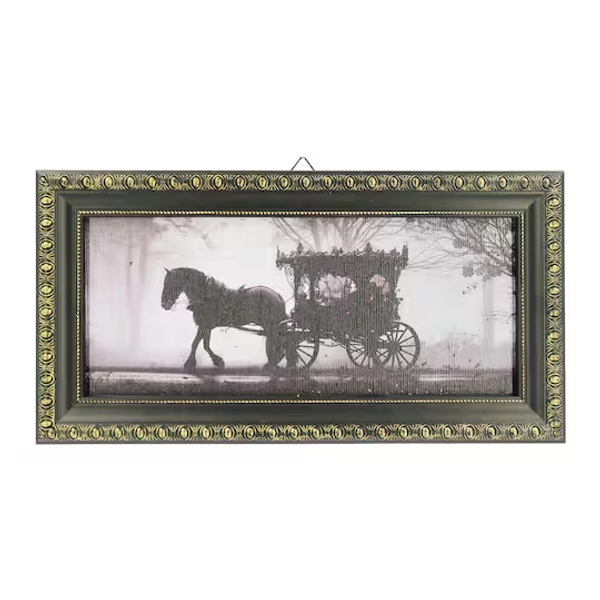 18" Ghostly Carriage Wall Décor 