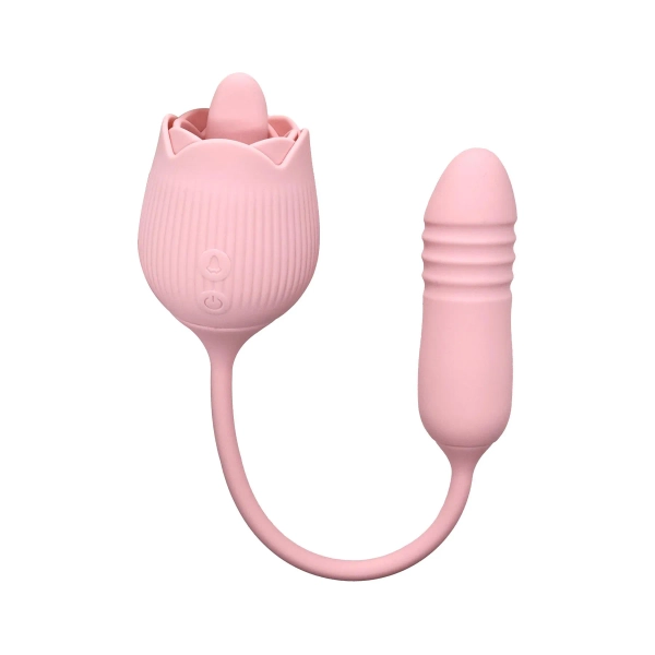 Thrust And Tickle Rose Rechargeable Vibrator - Vibrators | Adam & Eve
