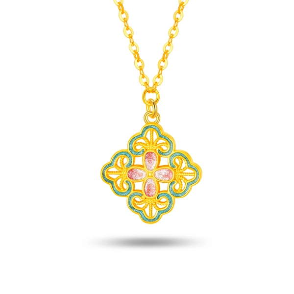 Vibrant Clover 999 Gold Pendant | SK Jewellery