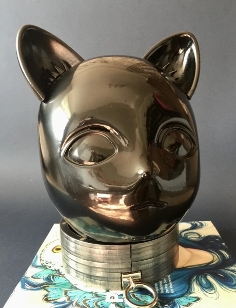 Rubber cat mask.Full head helmet.Anime mask.Crossdressing mask. Animegao. Carnival mask.BJD head doll.Real face mask. Manga mask.Kigurumi.