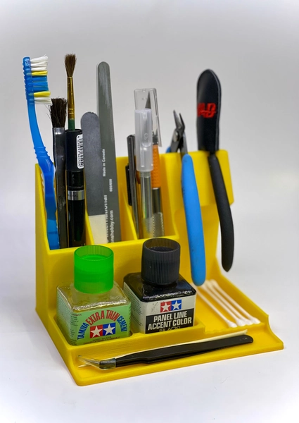Modeler's Tool Caddy | for Gunpla and Model Kit Building | Fits Tamiya and Mr. Mark Setter/Softer | Modeling Accessories