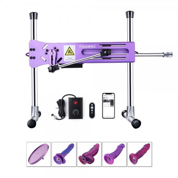 Hismith Noble Purple Sex Machine Bundle with 4 Fantasy Dildos - Hismith Official