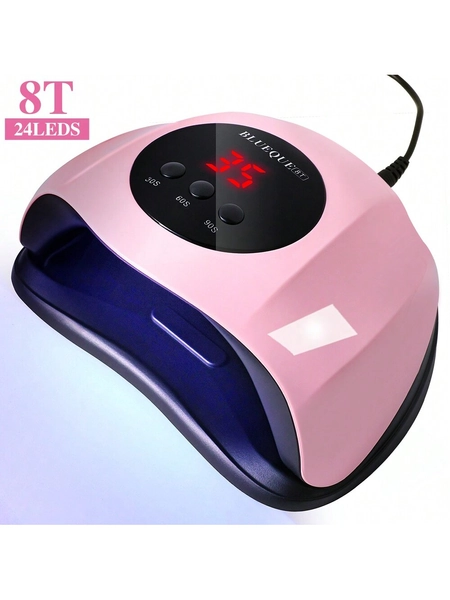 24LED Nail Dryer UV Nail Lamp Nail Lamp For Drying And Curing Nail Polish Household Nail Lamp For Drying And Polishing Varnish With USB Cable Professional Gel Polishing And Drying Lamp For Curing All Gel Nail Polish Nail Pedicure Salon Tools Professional Nail Tool Set Pink White