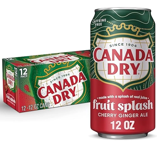 Canada Dry Cherry Gingerale Fruit Splash 12oz, Pack of 12