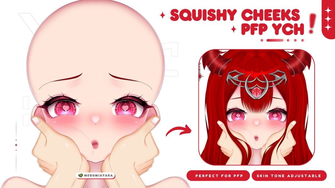 YCH Squishy Cheeks by Gumi | COMMS OPEN!!👿 (@megumiayaka)