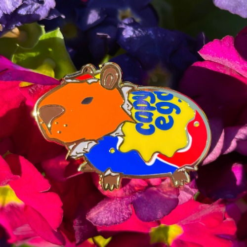 Capybara Creme Egg Enamel Pin | Locking Pin Back