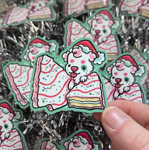 Christmas Tree Cake Puppy ~ Sticker | Default Title
