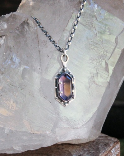 Maiden Shield Hex Necklace //  Amethyst