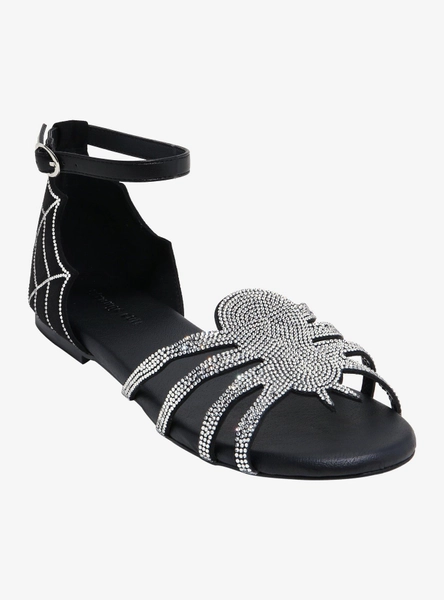 Strange Cvlt Silver Spider Venom Sandals