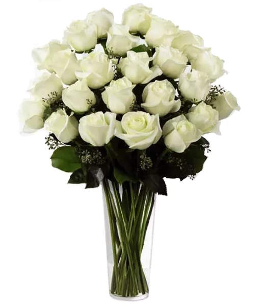 Two Dozen Long Stemmed White Roses