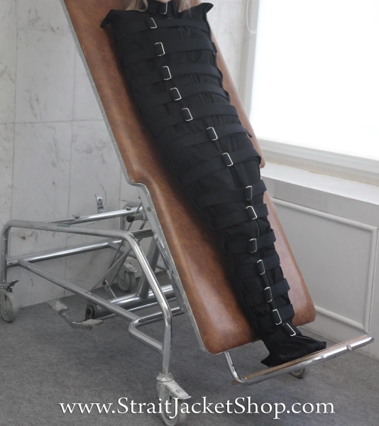 Black Sleep Sack Bondage Body Bag - Straitjacket Mummification / Asylum / Restraining / Locked with Zipper and Belts / Canvas