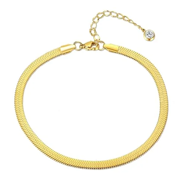 QJLE Ankle Bracelets for Women,18K Gold Plated Anklet for Women Cute Gold Anklets for Women Waterproof Beach Jewelry