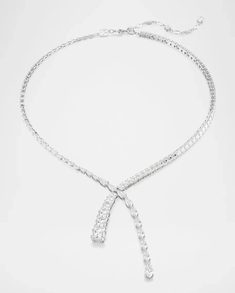SWAROVSKI Matrix Rhodium-Plated Pear and Square-Cut Crystal Necklace