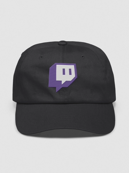 This lovely and definitely copywritten Twitch hat that is hidden on Jack's merch site so that Twitch doesn't cap his ass.