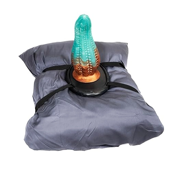 Twisted Fantasies Black Silicone Mastr Mount Pillow and Towel Strap Platform Base for a Suction Cup Dildo, Handmade in The USA, Adult Toys, Sex Toys Stand - Dildo and Pillow not Included