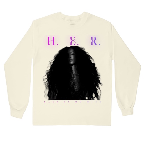 Back Of My Mind Album Photo Tan Long-Sleeve T-Shirt | Shop the H.E.R. Official Store