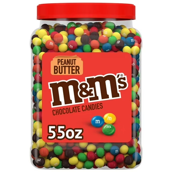 M&M's Peanut Butter Chocolate Candy, 55 Oz