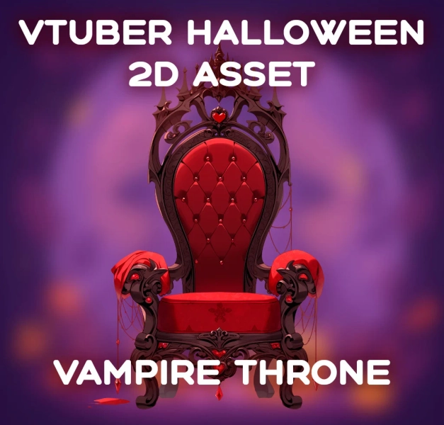 Vampire Throne Vtuber Halloween| Transparent | Spooky | Digital Assets | Digital Download | Stream Decoration