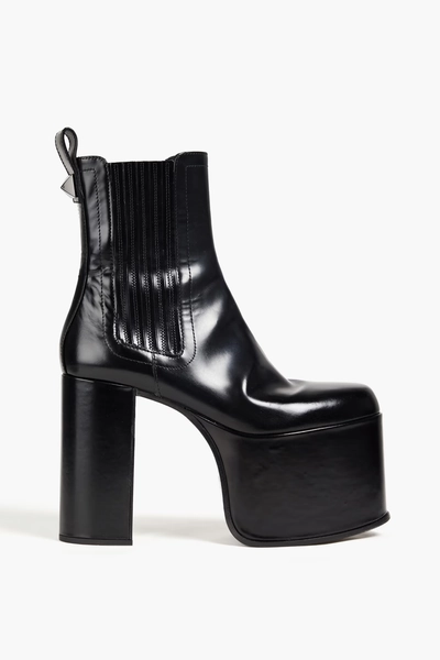 Roman Stud leather platform ankle boots - black - EU 36
