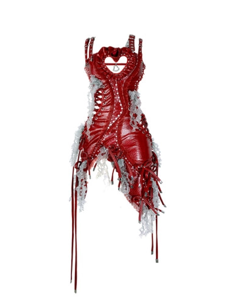 nymph's love tale dress mini - blood red