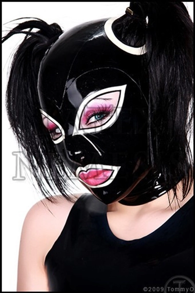 Latex Nemesis Pull-Through Holes in black