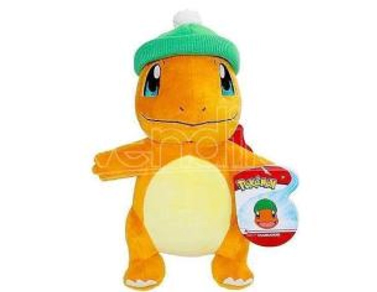 Pokémon Plush Figure Winter Pendant Ander With Christmas Hat 20 Cm Jazwares