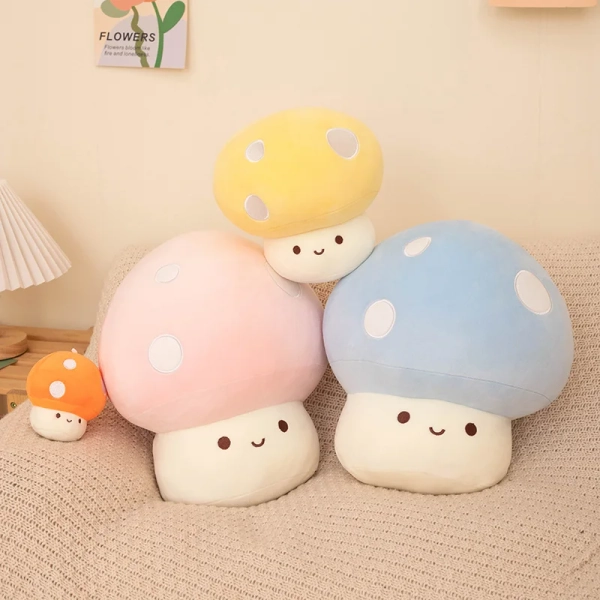 Colorful Cozy Pastel Mushroom Plushie Toy