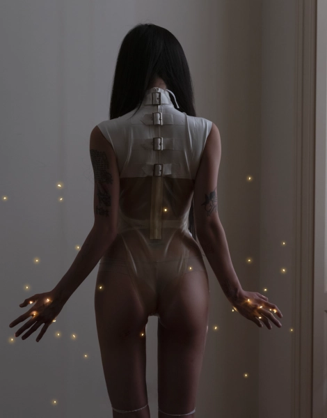 Buckled White + Glass Bodysuit — februarytrash