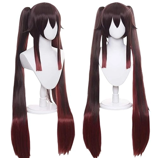 Lshpresx Long Brown Pigtails Synthetic Hair Costume Halloween Wigs With Free Wig Cap For Party