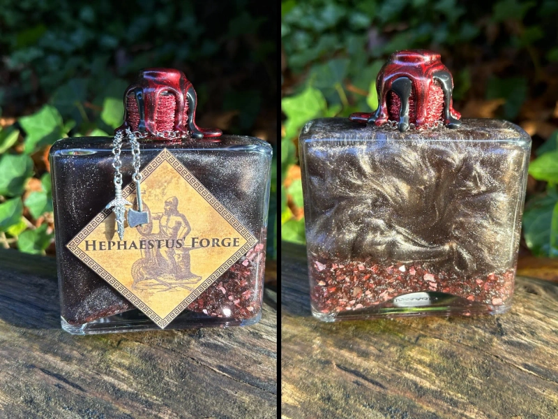 Hephaestus | Color Changing Potion Bottle | Mythology Potion | Fantasy Potion | Greek Mythology | Bookshelf Decor | Magical Apothecary