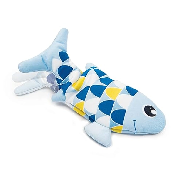 Catit Groovy Fish - Motion Activated Dancing Fish, Flipping Fish Cat Toy, Blue,All Breed Sizes