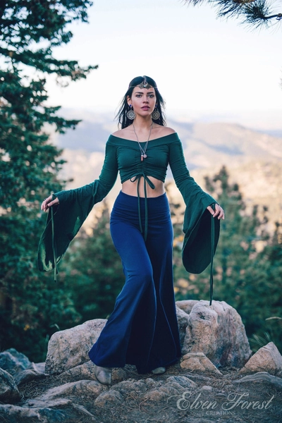Enchantress Top ~ Off Shoulder Version ~ with adjustable length sleeves ~ Elven Forest, festival clothing, bohemian