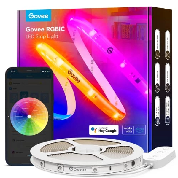 Govee RGBIC Pro LED Strip Lights, 32.8ft Color Changing Smart LED Strips, Works with Alexa and Google, Segmented DIY, Music Sync, WiFi and App Control, LED Lights for Bedroom, Living Room