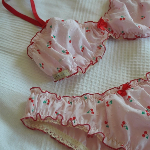 Cute cherry lingerie set