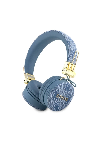 Guess Kulak Üstü Bluetooth Kulaklık Guess Lisanslı PU Deri Ayarlanabilir Tasarım Mavi