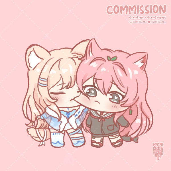 YCH Nyom! Chibi Couple by hafiism (@hafiism)