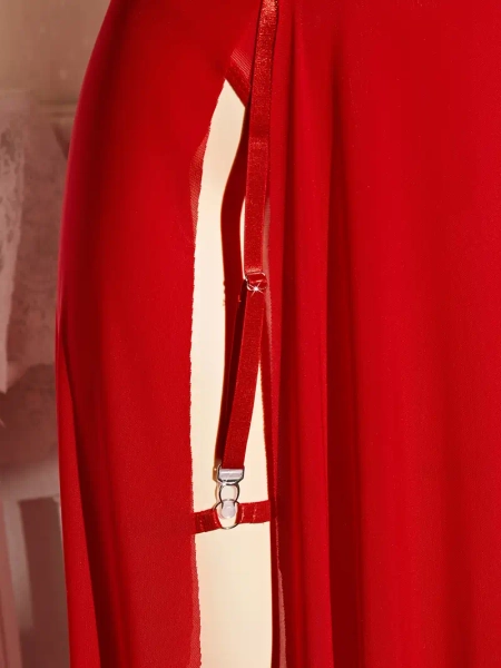 seksynt rød polyester undertøysett med flettet detalj - Temu Norway