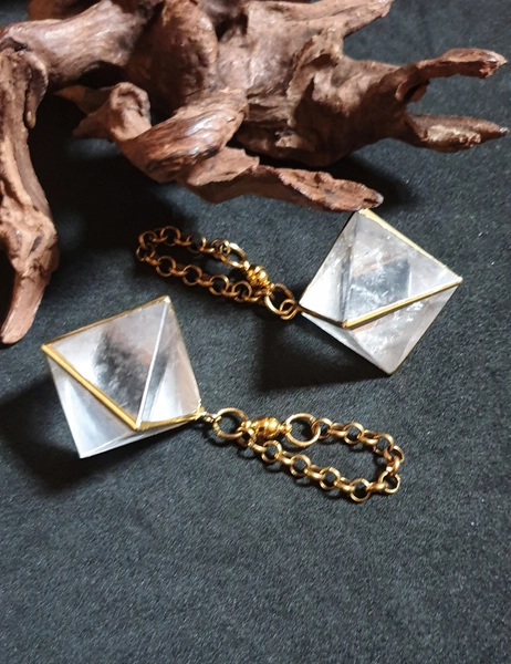 Quartz ear weights, crystal quartz earrings for plugs