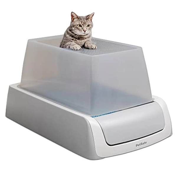 PetSafe ScoopFree Crystal Pro Self-Cleaning Cat Litter Box - Hands-Free Cleanup with Disposable Crystal Trays - Less Tracking, Better Odor Control - Includes Hood & Disposable Tray