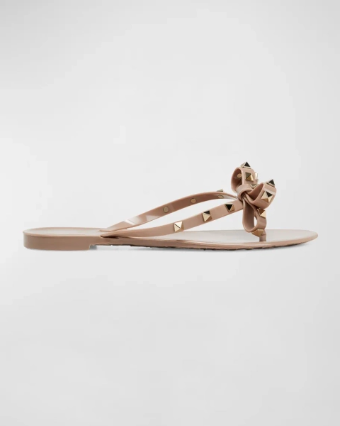 Rockstud PVC Flat Thong Sandals