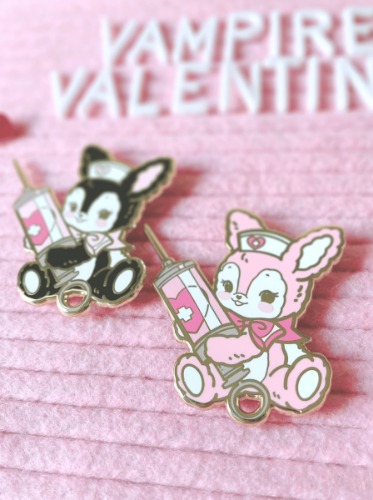 Syringe Bunny Hard Enamel Pin