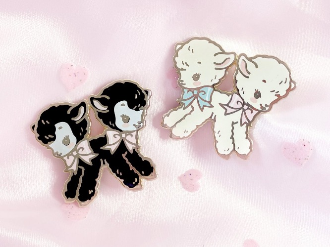 Lamb Twins Enamel Pin